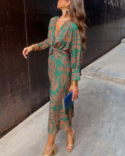 Isadora™ – Vestido Midi Elegante con Estampado Atemporal