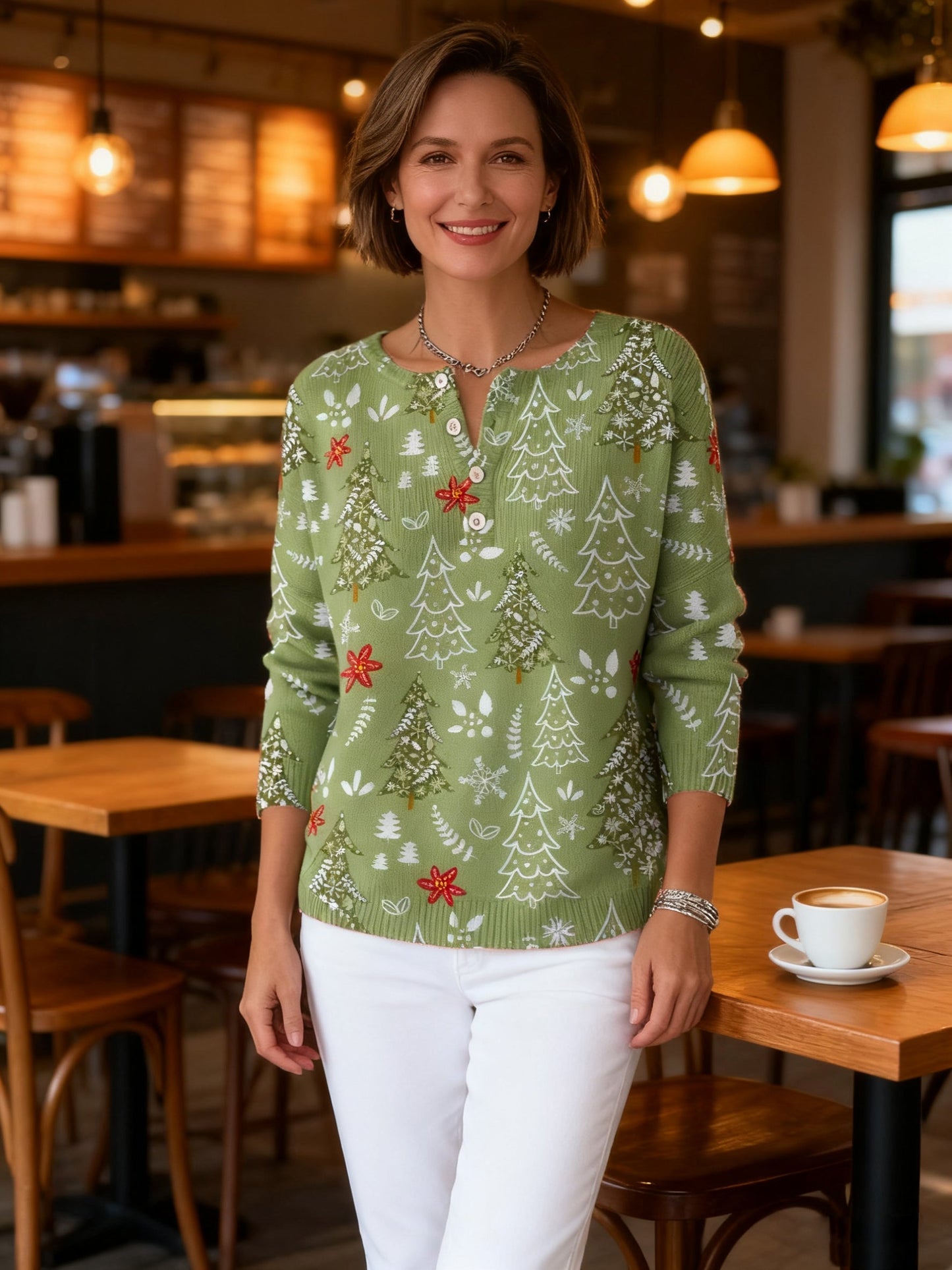 Edith Jersey de Navidad con Botones