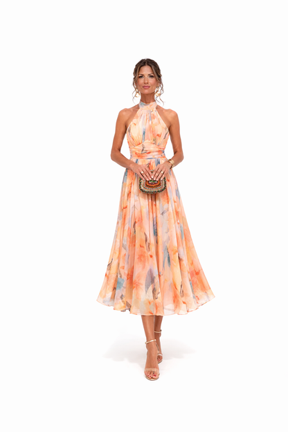 Esther™ | Vestido Halter con Estampado Acuarela