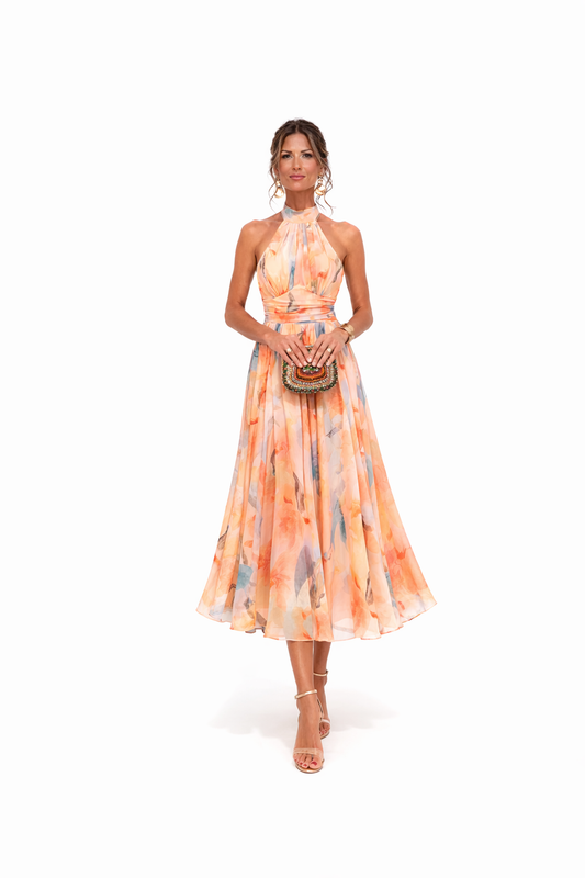 Esther™ | Vestido Halter con Estampado Acuarela