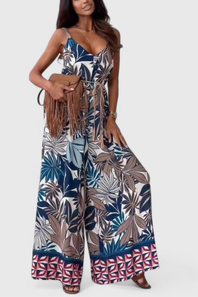Gabriella Mono de Pierna Ancha con Estampado Audaz