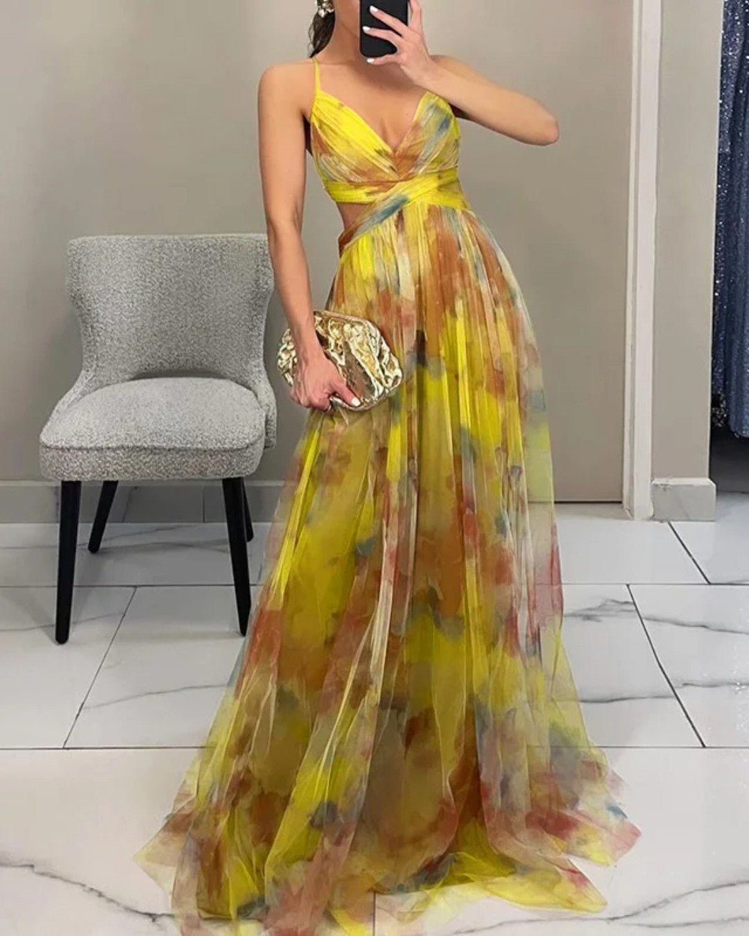 Claudia™ | Vestido largo fluido que realza tu silueta