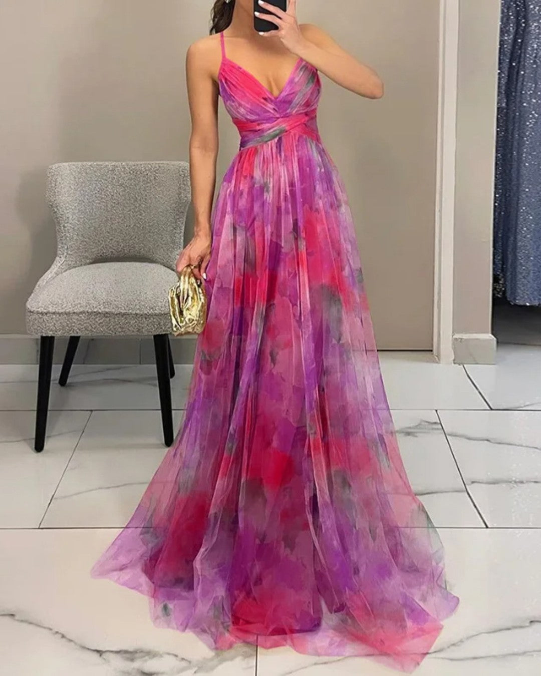 Claudia™ | Vestido largo fluido que realza tu silueta