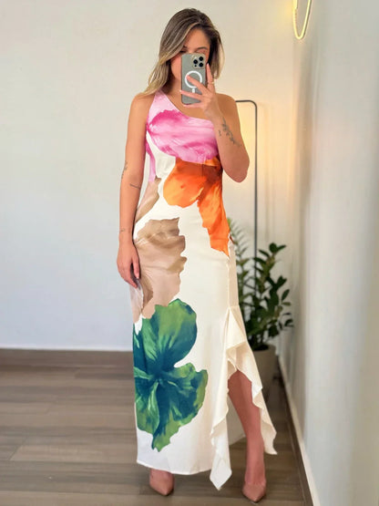 Vestido Rosa™ | Elegancia fluida con estampado artístico