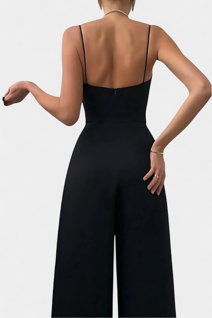 Romily Mono Sexy con Tirantes y Pierna Ancha Elegante
