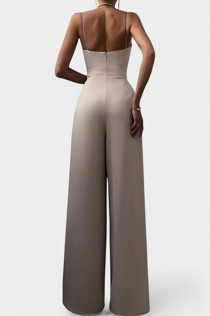 Romily Mono Sexy con Tirantes y Pierna Ancha Elegante